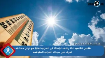 طقس القاهرة غدًا يشهد ارتفاعًا في الحرارة نهارًا مع ليالي معتدلة.. تعرف على درجات الحرارة المتوقعة